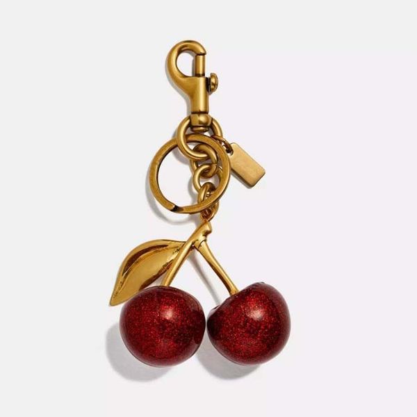 Little Charm, Big Smile Charm Women Key Rings keychain with box Retro-Cool Cherry In Glittery Resin Clip it To Favorite f Keys For Refreshing Style key chain Lanyards