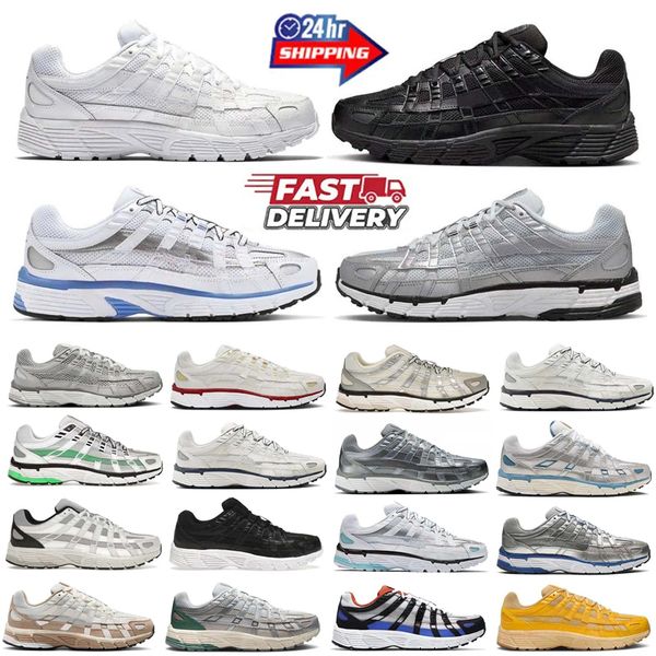 Casual Shoe Mens Women P6000 Shoes P 6000 Designer for Men Sneakers Black White Metallic Silver Gold Grey Racer Blue Womens Outdoor Sports Trainers 36-45